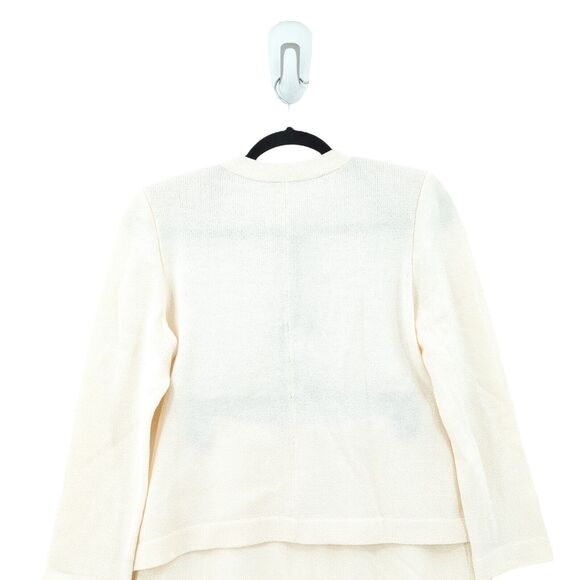 Linda Iki Women S Suit Set White Knit Blazer Skirt Hawaiian Buttons VTG FLAW - Picture 13 of 13